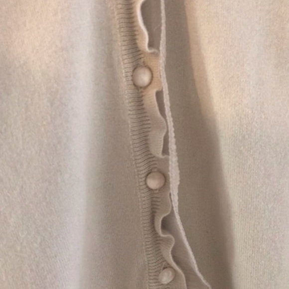 J. Crew Factory Dove Gray Ruffle Detail Cardigan L - Picture 3 of 5